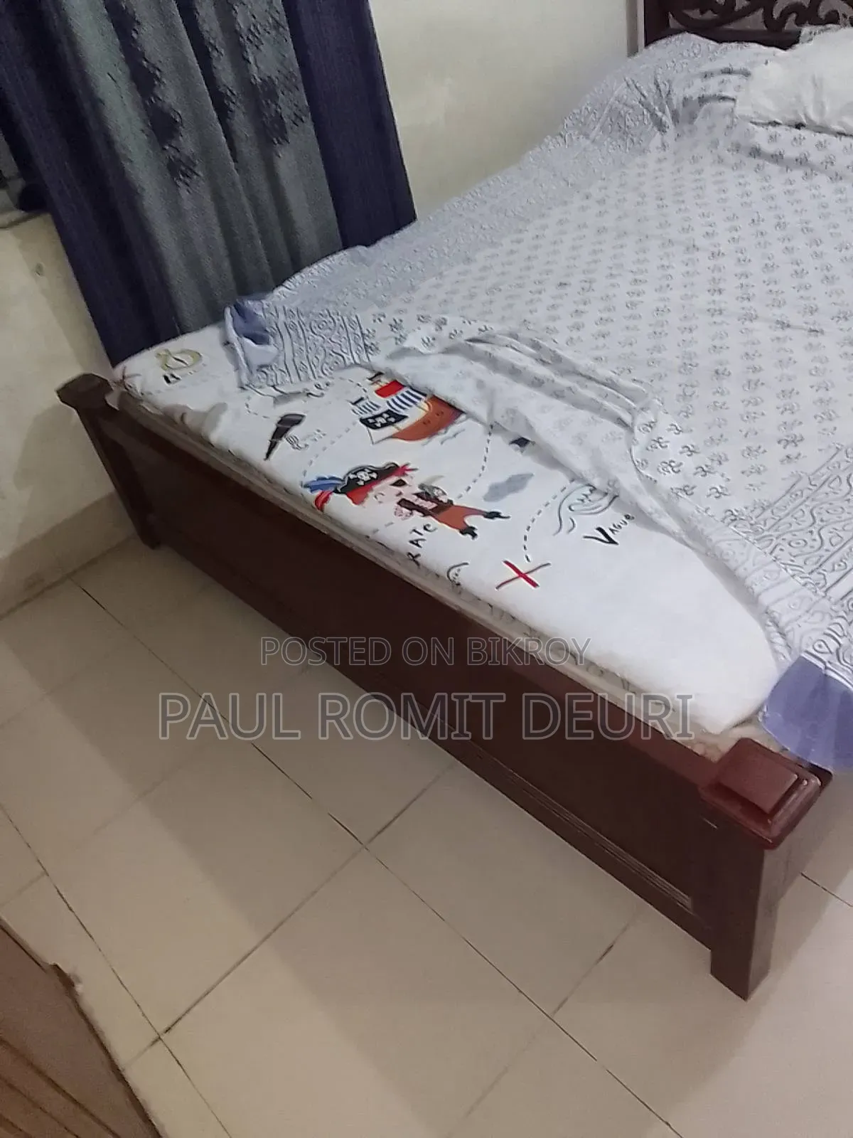 Akter Double Wooden Bed