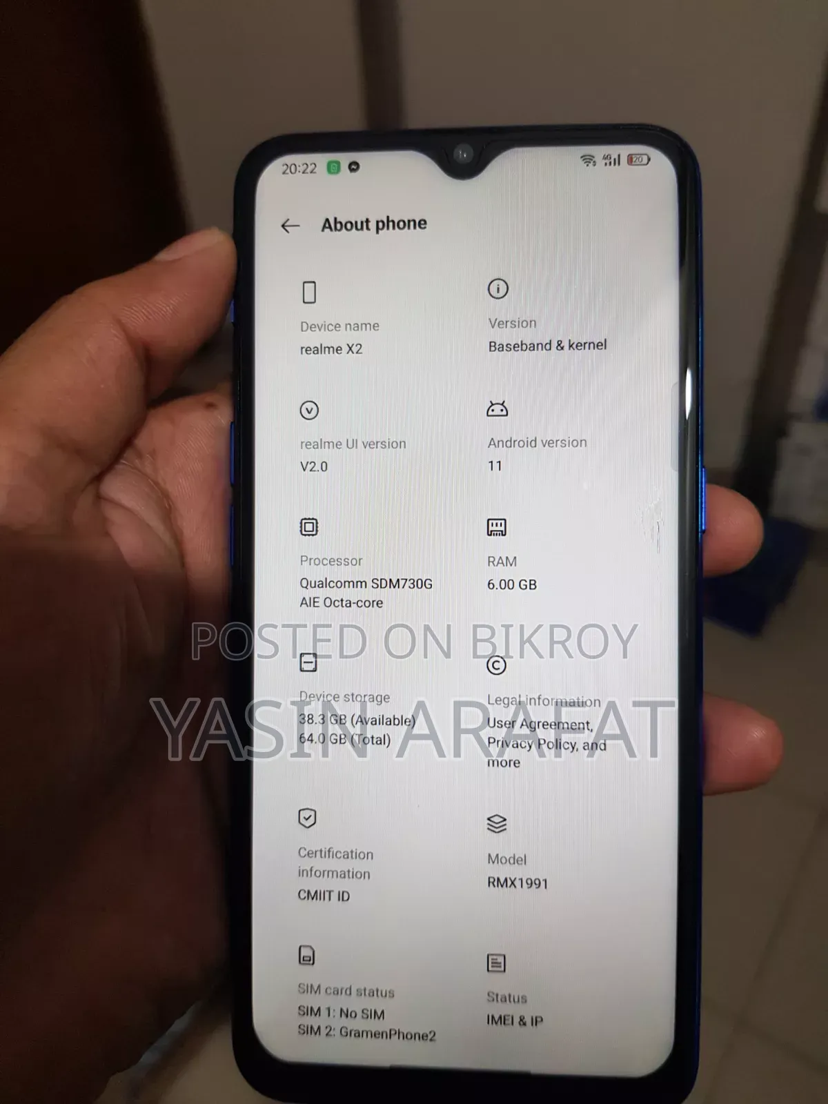 Realme X2 64 GB Blue