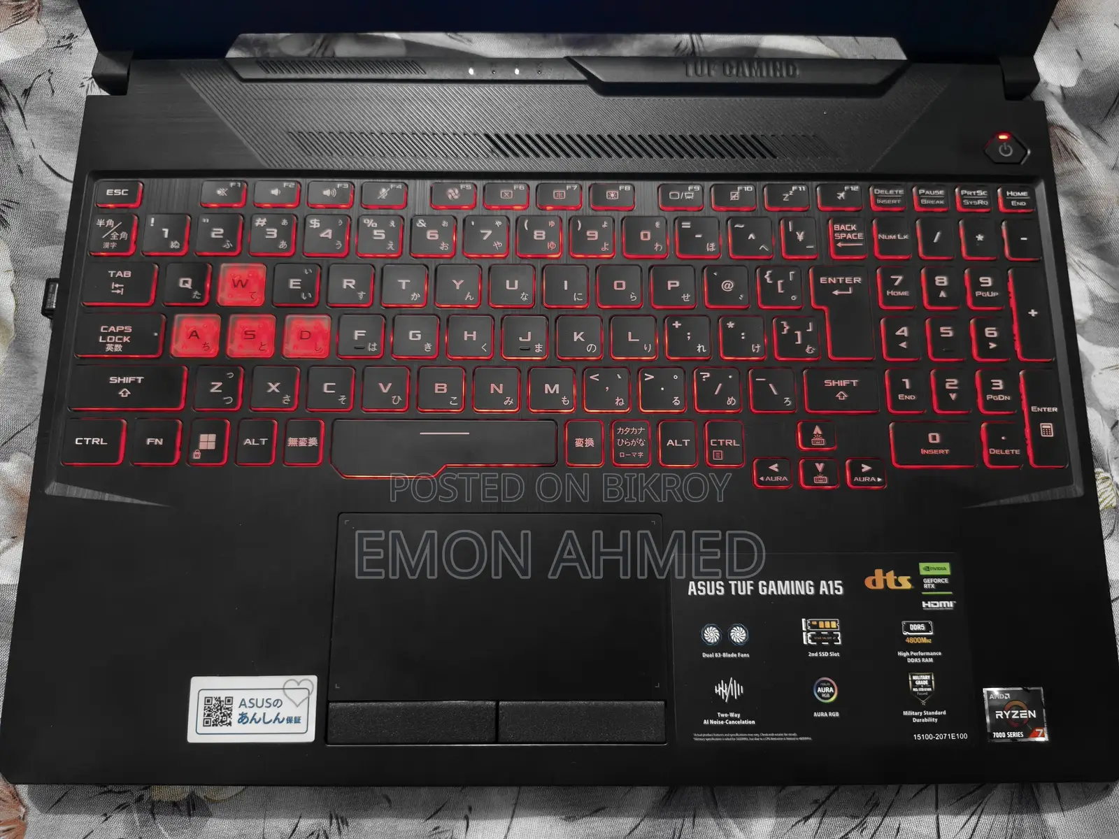 Laptop Asus TUF Gaming A15 16GB AMD Ryzen 7 SSD 512GB