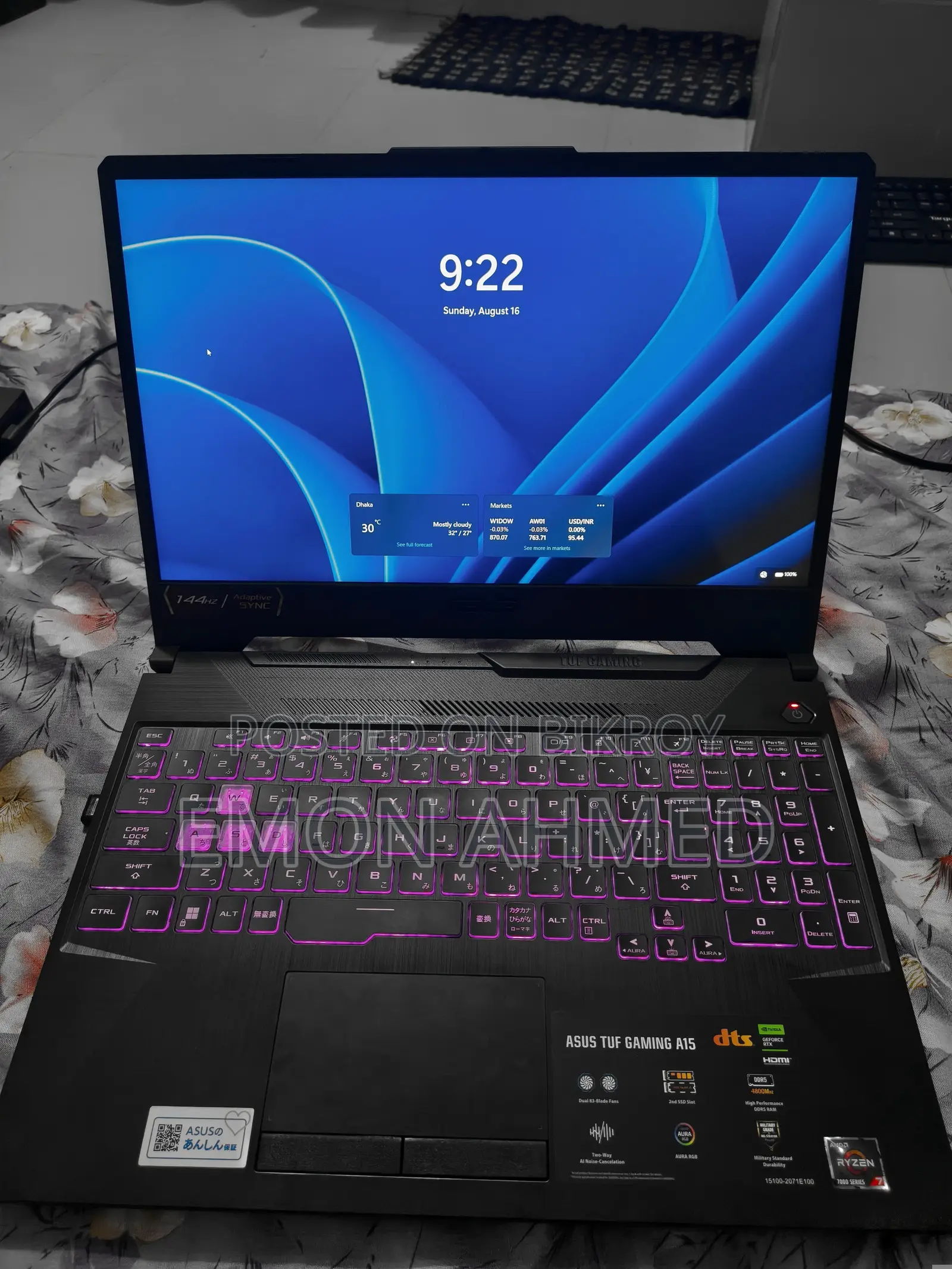 Laptop Asus TUF Gaming A15 16GB AMD Ryzen 7 SSD 512GB