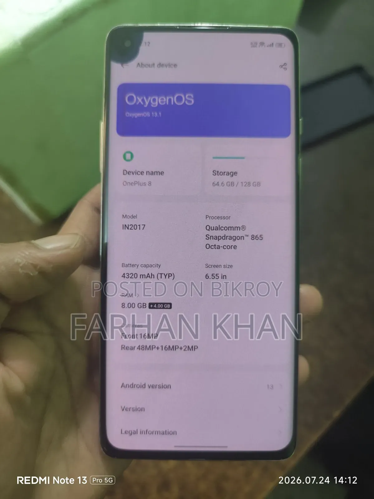 OnePlus 8 128 GB Gray