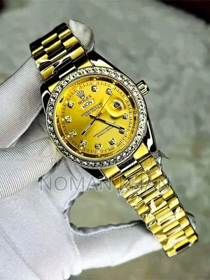 Rolex Luxurious Stylish Stone Watch for Men