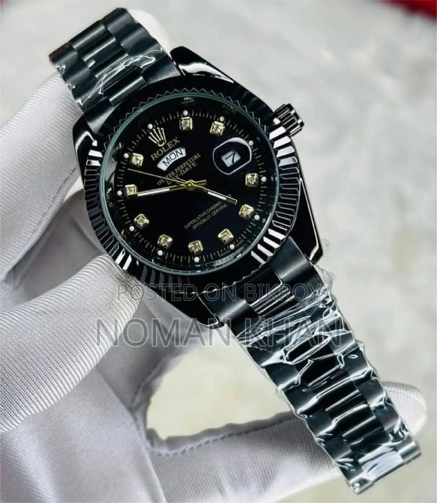 Rolex Luxurious Stylish Stone Watch for Men