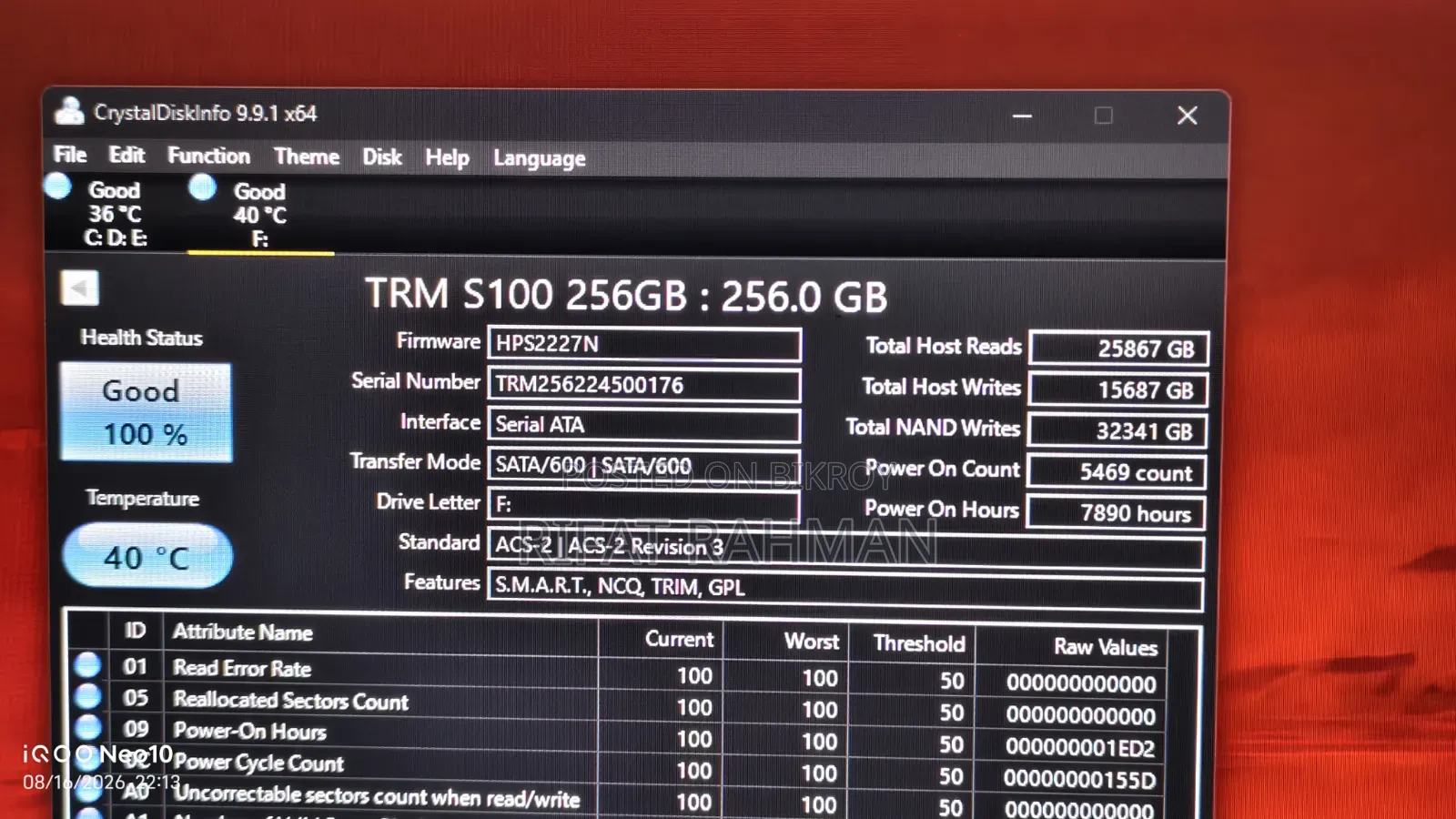TRM S100 256gb Sata SSD for Sale!