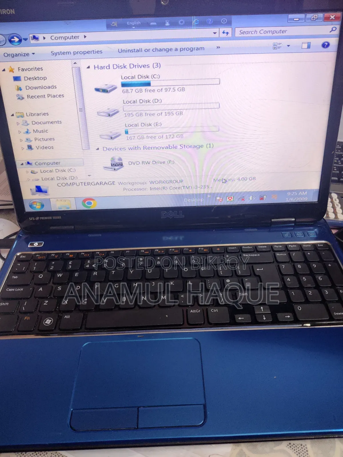 Laptop Dell Inspiron 15R 4GB Intel Core i3 HDD 500GB