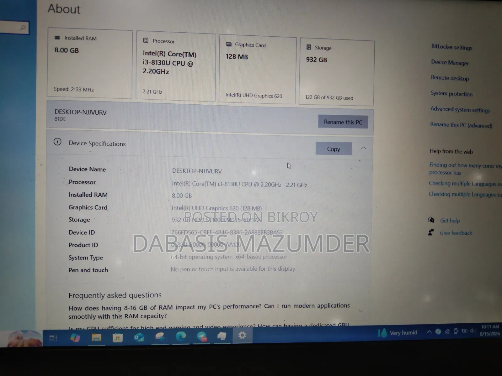 Laptop Lenovo IdeaPad 330 8GB Intel Core i3 HDD 1TB