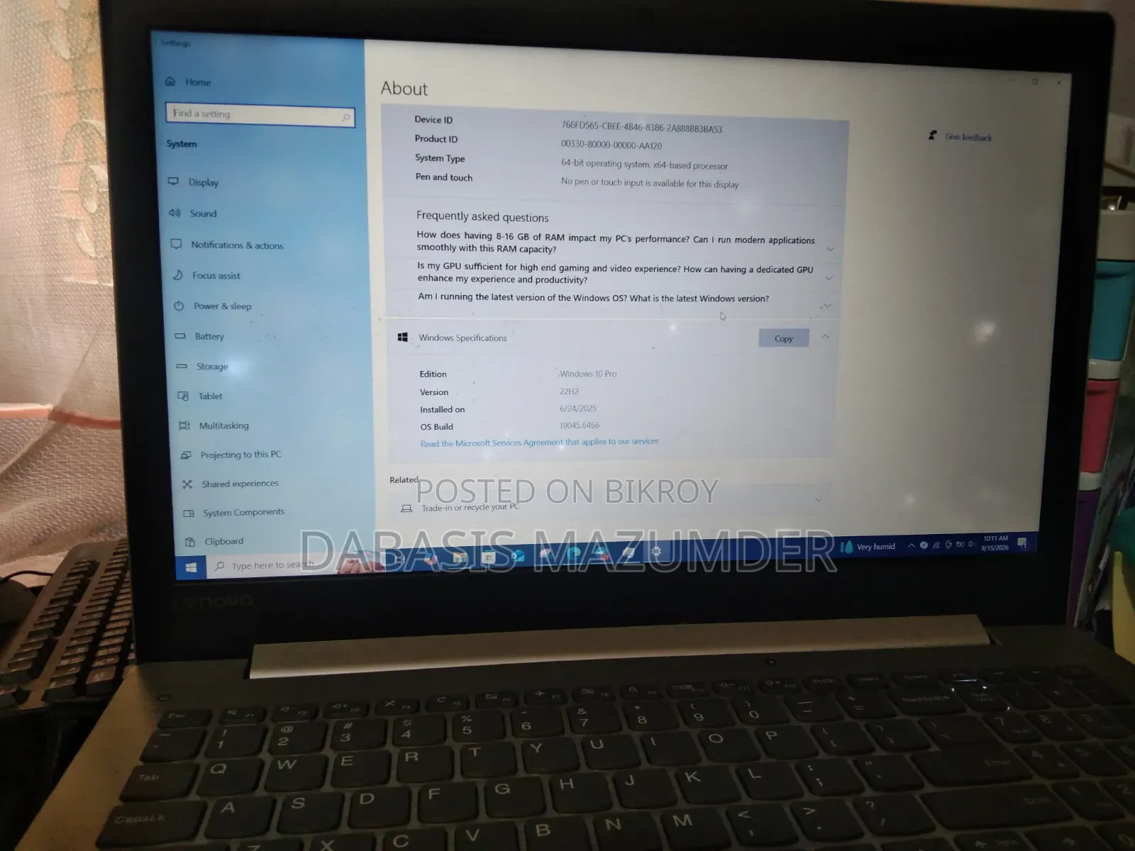Laptop Lenovo IdeaPad 330 8GB Intel Core i3 HDD 1TB