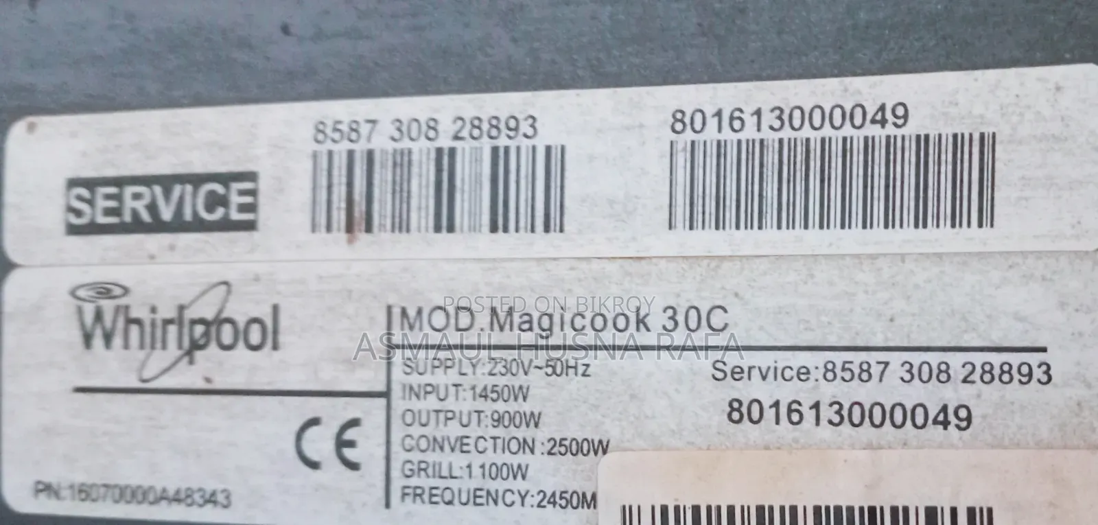 Whirlpool Magicook 30C Convection Microwave Oven for Sale