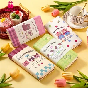 Long Wallet With Zip PVC Leather Cartoon Print Wallet