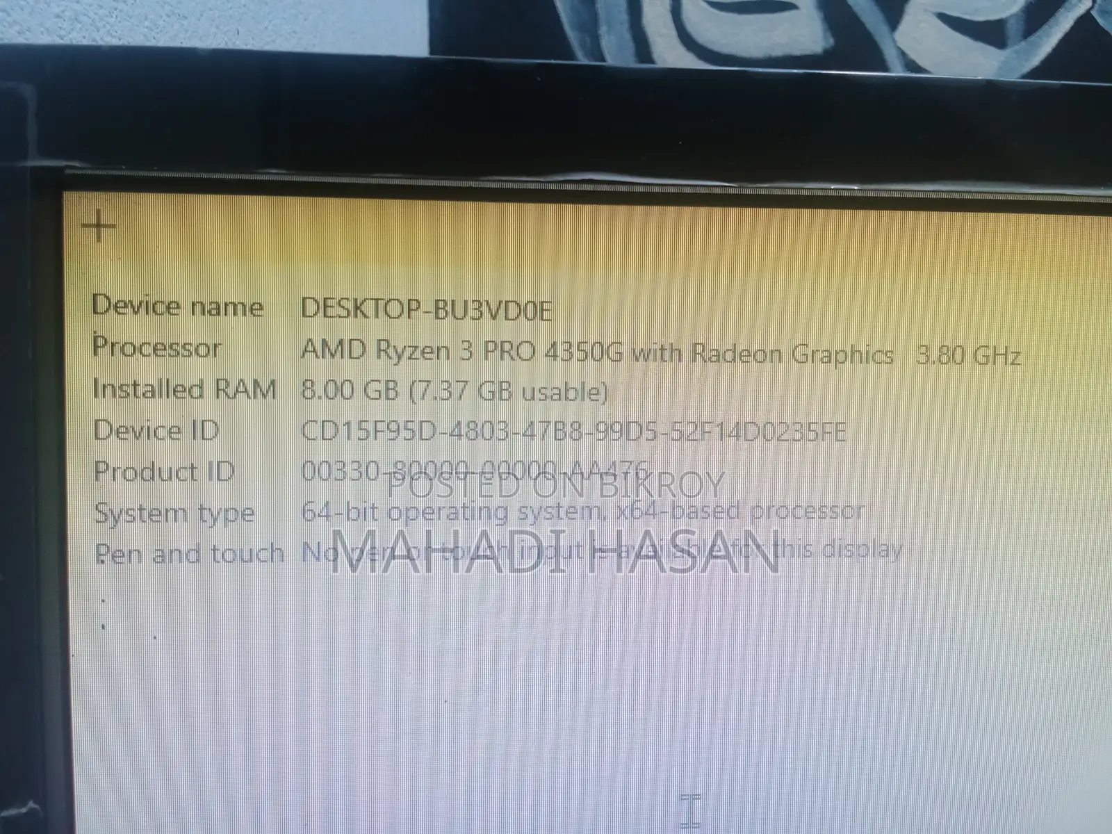 Desktop Computer Gigabyte 8GB SSD 256GB