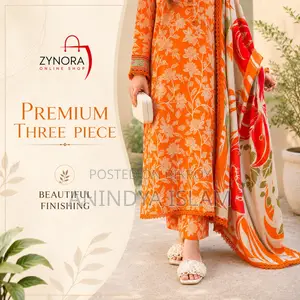 Aneelas - Summer 3PC Lawn Digital Print Dress - 32010