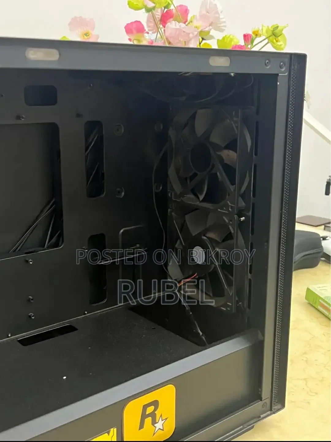 PC Casing + 240mm ARGB Liquid Cooler + Extra ARGB Fan + 24-inch 144Hz Gaming Monitor
