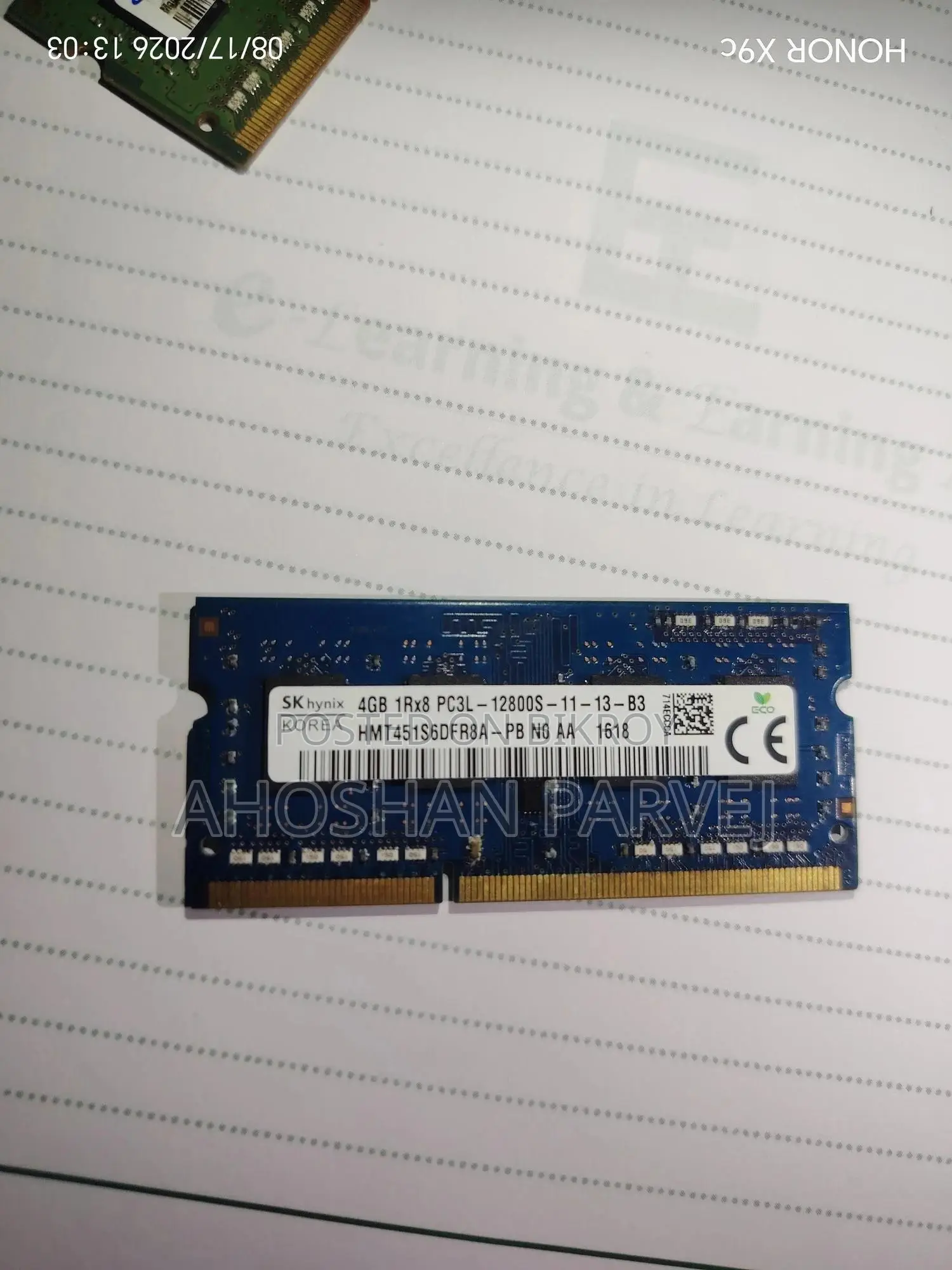 4GB DDR3L Laptop RAM _ SK Hynix 1600MHz