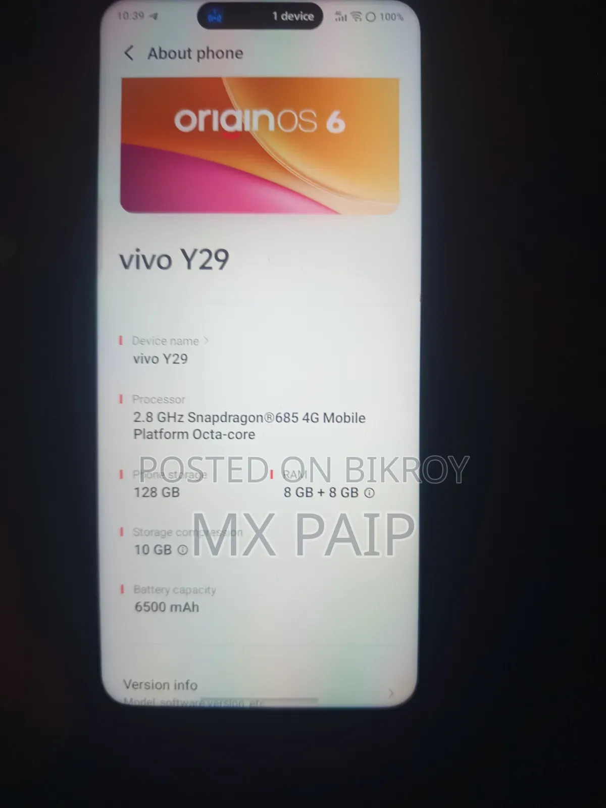 Vivo Y29 256 GB