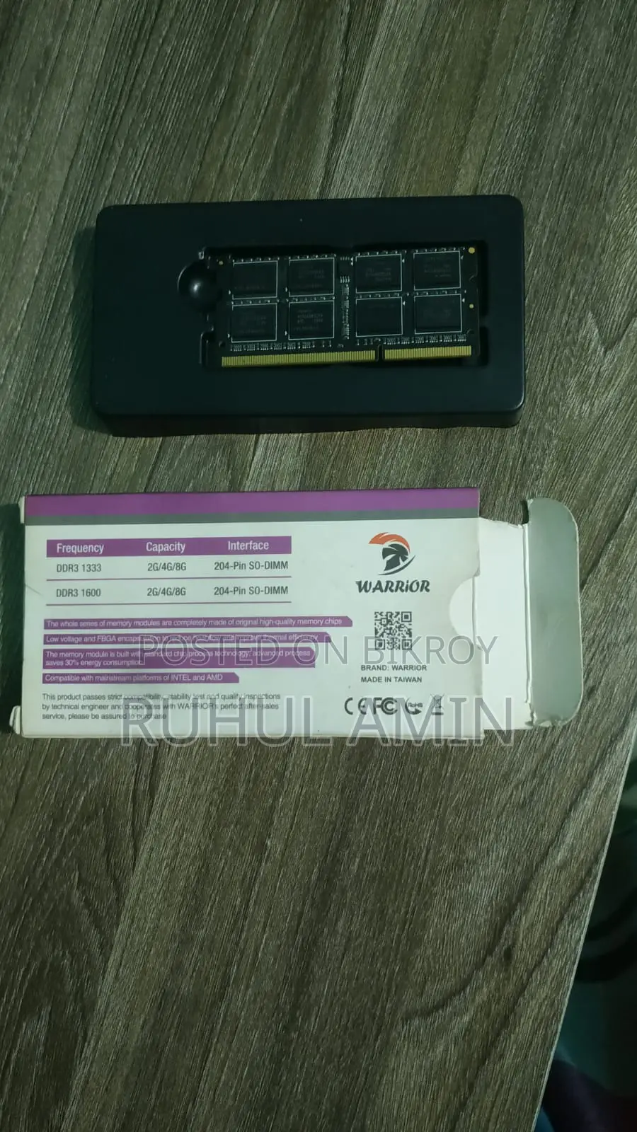 Warrior DDR3 4GB Laptop RAM