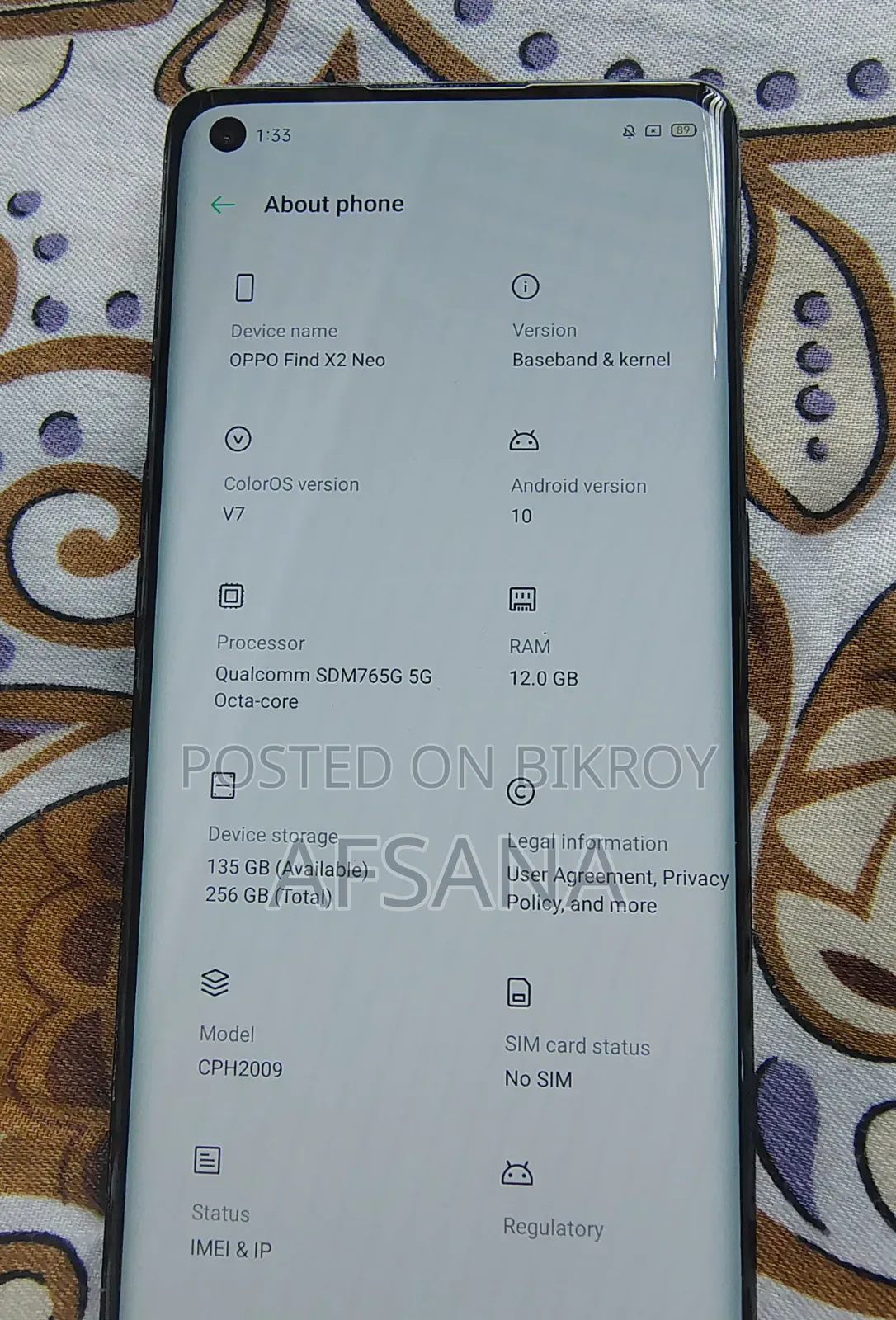 Oppo Find X2 Neo 256 GB Blue