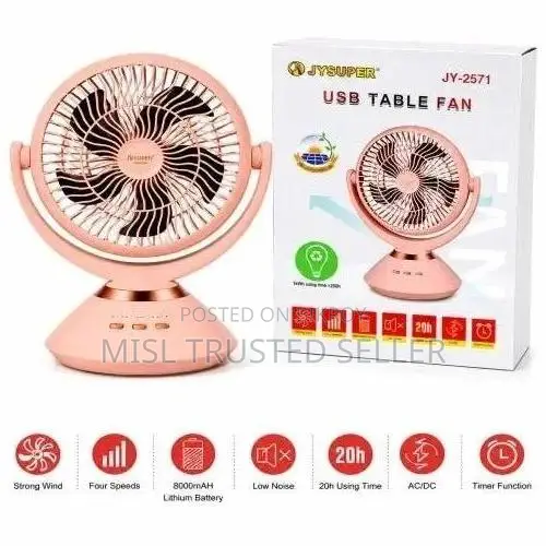 **JYSUPER JY-2571 পোর্টেবল ইউএসবি ফ্যান | ৮০০০ এমএএইচ ব্যাটারি