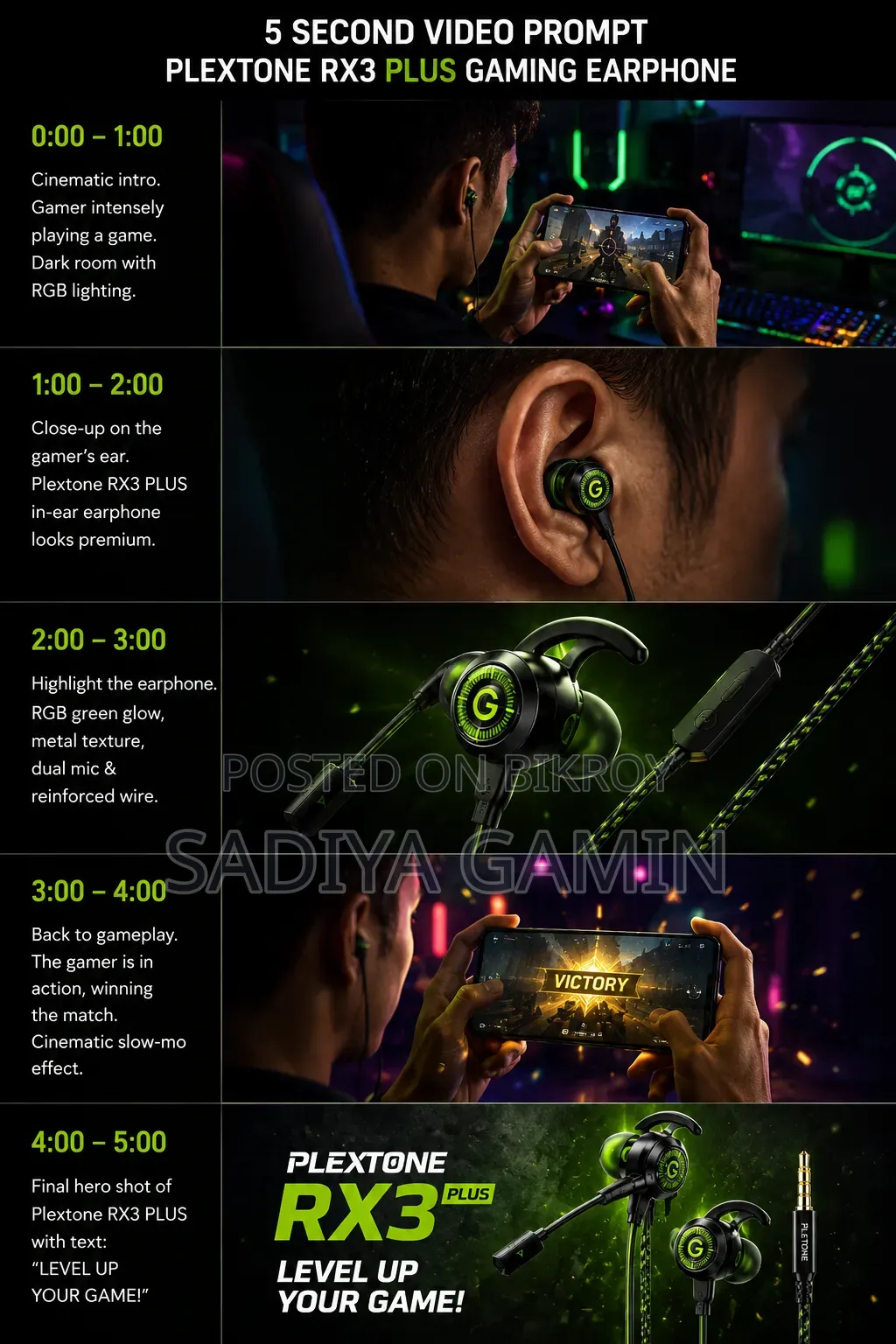 Plextone RX3 PLUS   | Premium Gaming Earphone  