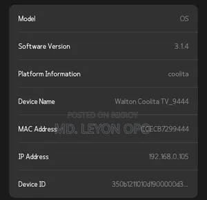 Walton Smart TV Sell Post