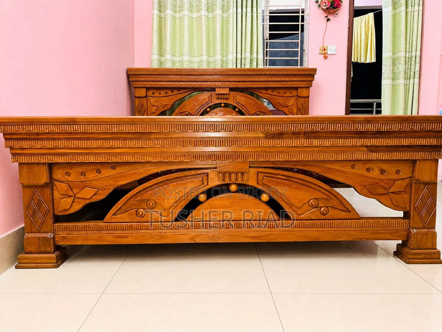 Original Burmese Teak Complete Bedroom Furniture Set for Sale