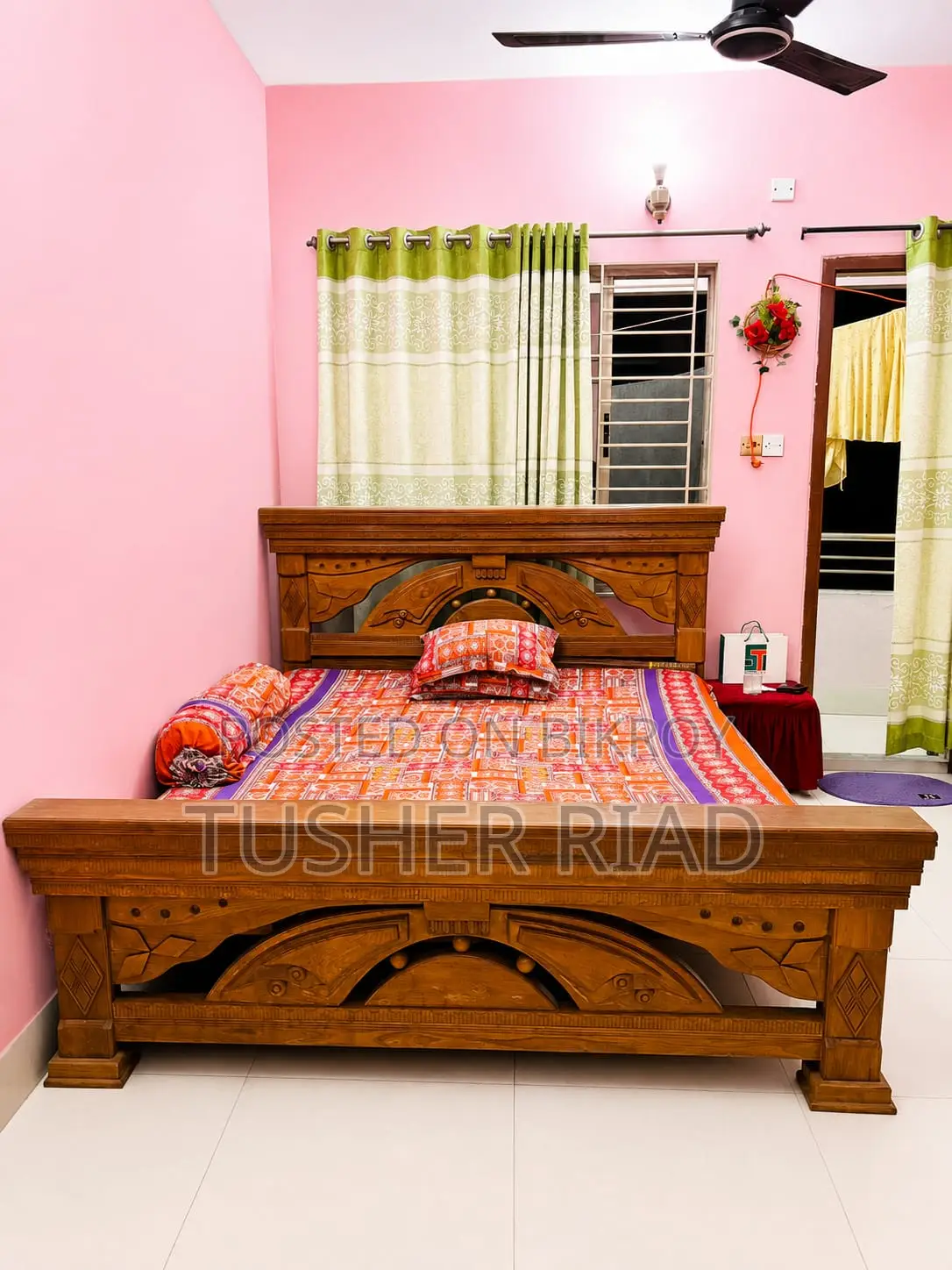Original Burmese Teak Complete Bedroom Furniture Set for Sale