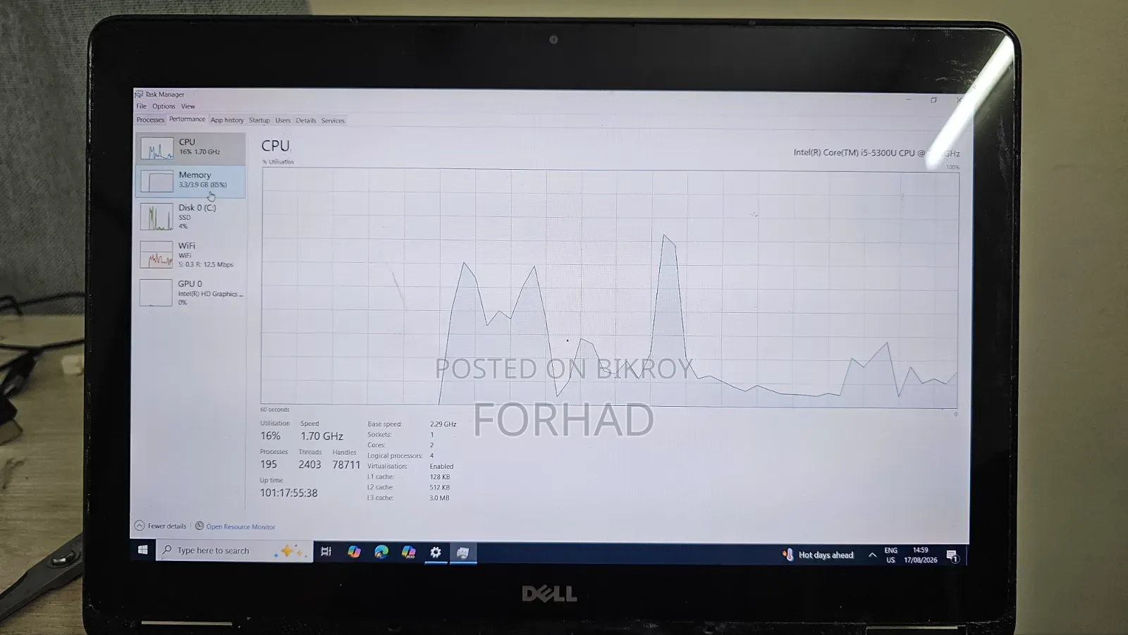 Laptop Dell Latitude 12 E7250 4GB Intel Core i5 HDD 256GB