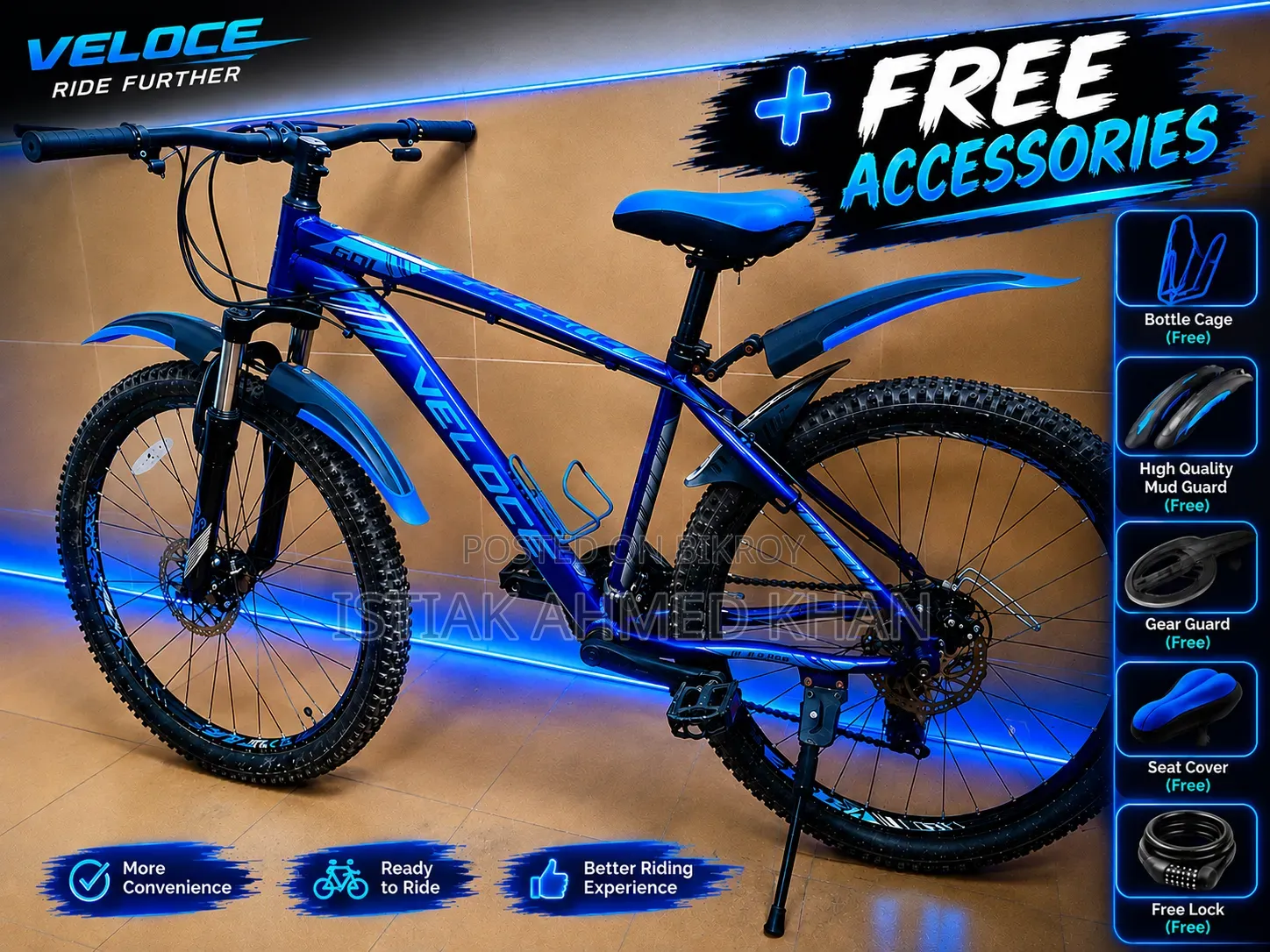 Veloce (Outrage 601) 7 Gear Mountain Bike – Free Accessories Included