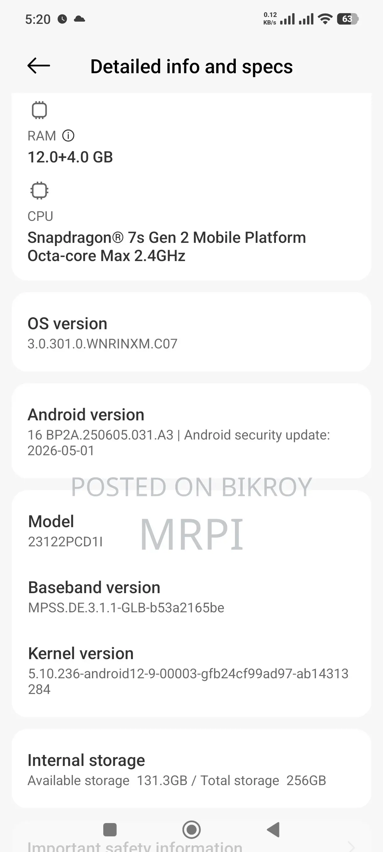 Xiaomi Poco X6 256 GB White