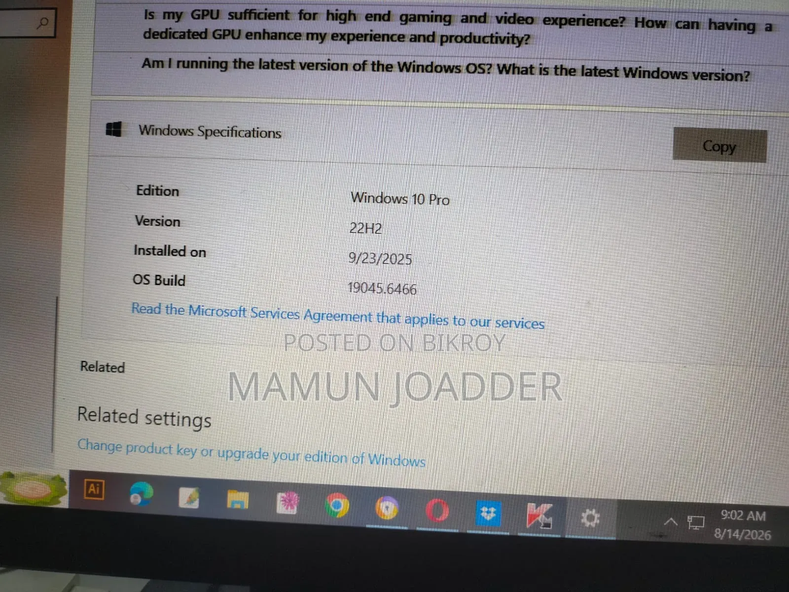 Desktop Computer 8GB Intel Core i5 SSD 256GB