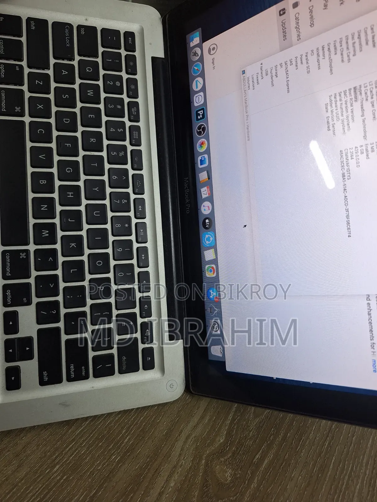 Laptop Apple MacBook 2012 8GB Intel Core i5 HDD 256GB