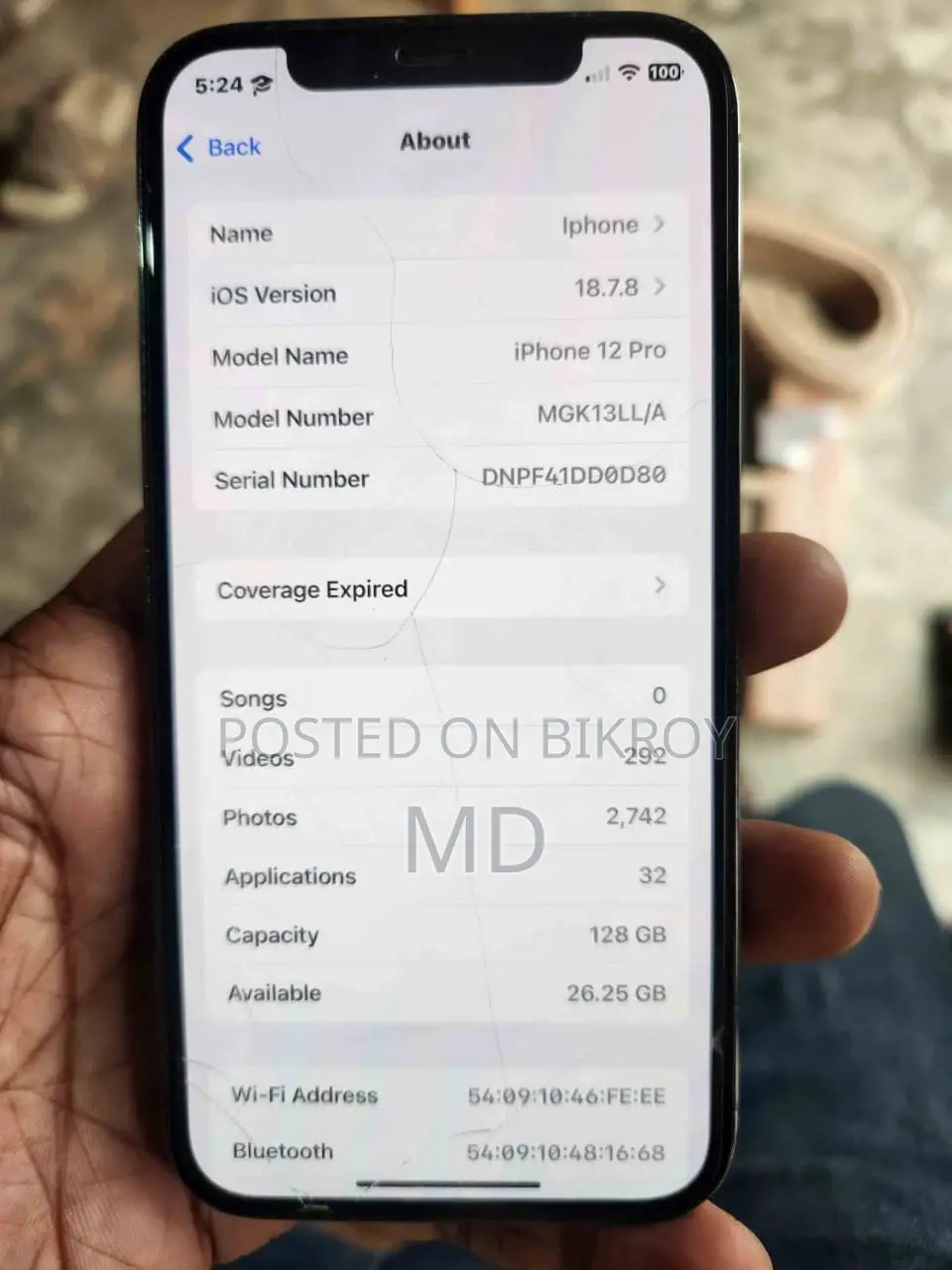 অ্যাপল আইফোন ১২ প্রো ১২৮ জিবি ব্ল্যাক