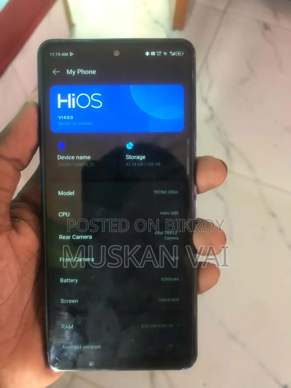 Tecno Camon 20 256 GB Rose Gold