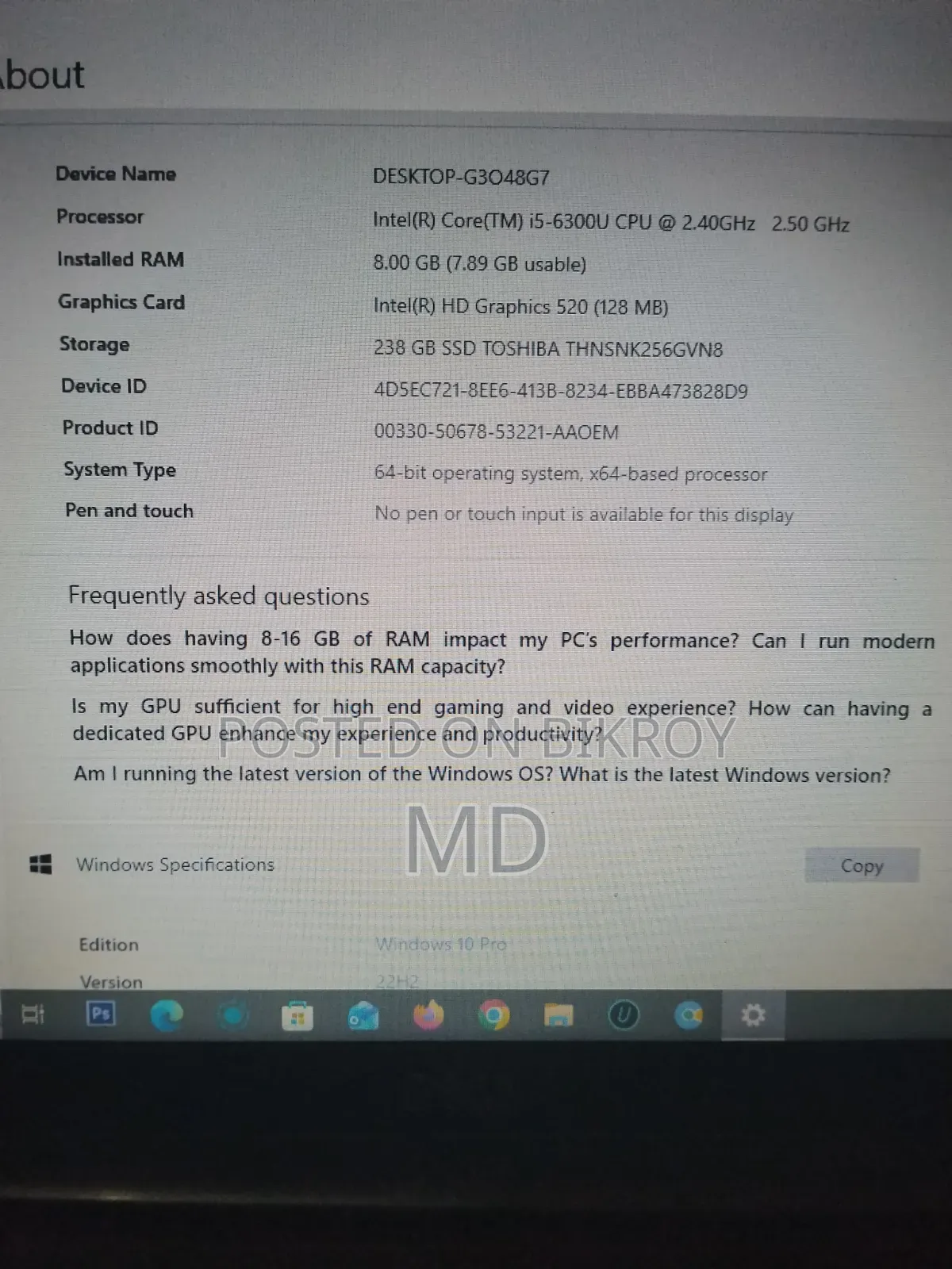 Laptop Dell Latitude 7480 8GB Intel Core I5 SSD 256GB