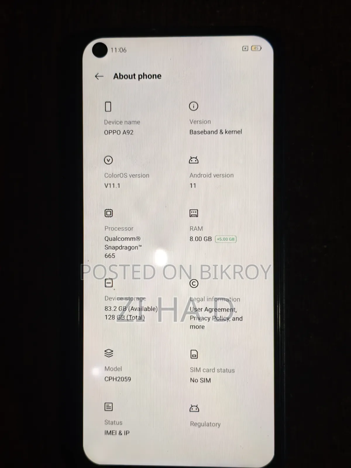 Oppo A92 128 GB Blue