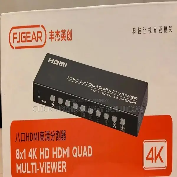 FJGEAR 8-in-1 Quad Multi Viewer HDMI Splitter