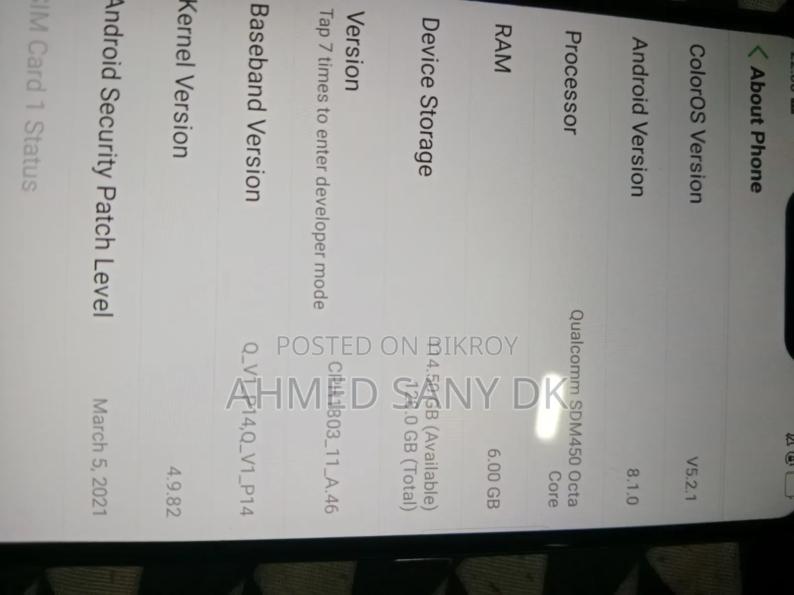 Oppo A3s 256 GB Pink