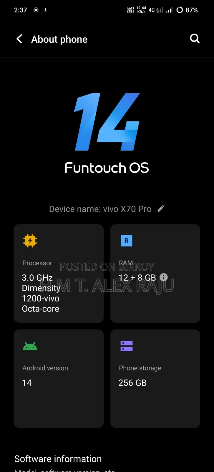 Vivo X70 Pro ২৫৬ জিবি ব্ল্যাক