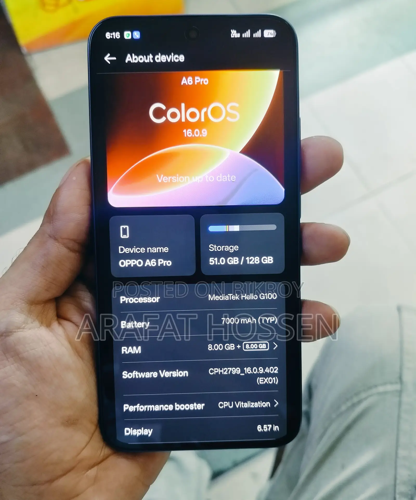 New Oppo A6 128 GB Blue