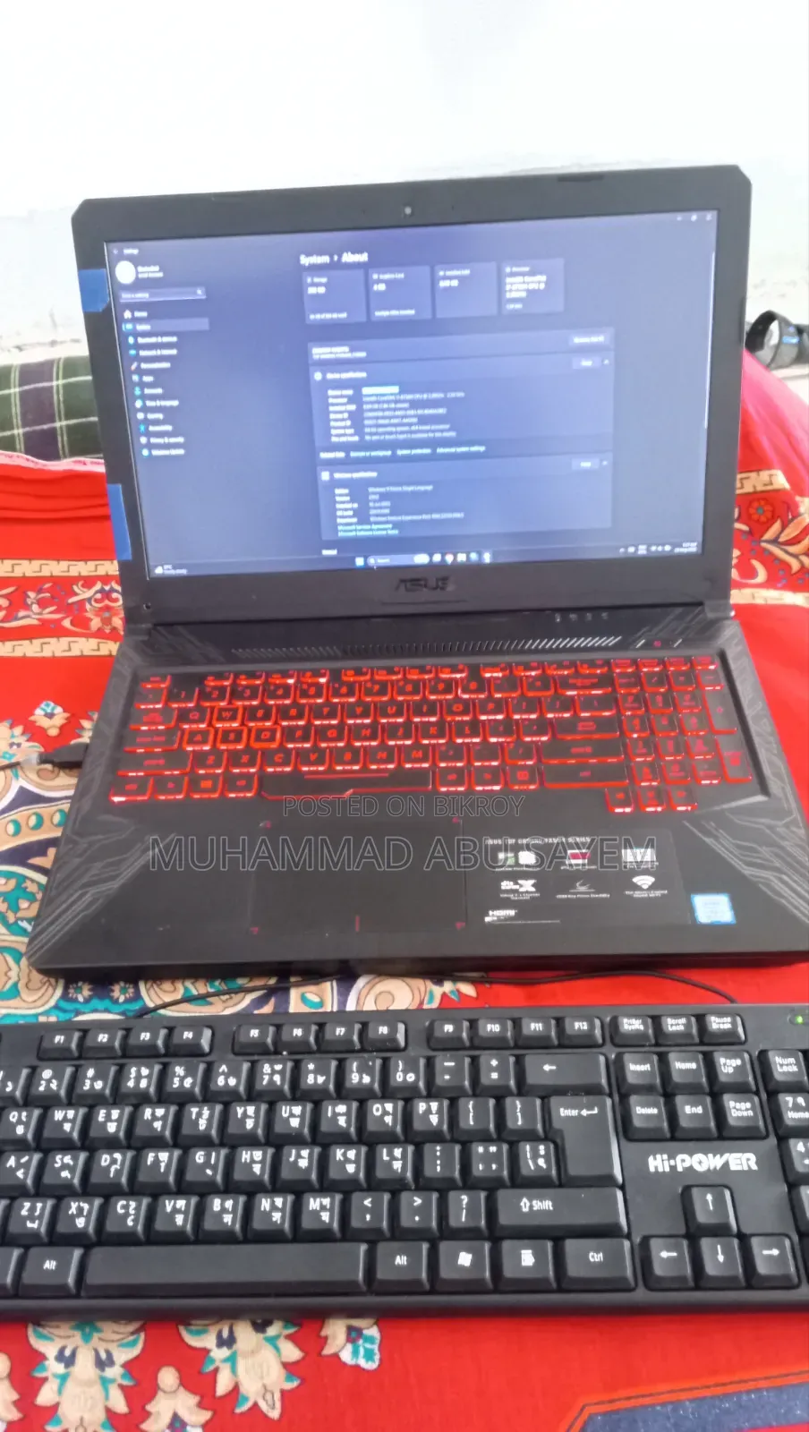 Laptop Asus TUF Gaming FX504 8GB Intel Core i7 HDD+SSD 1TB