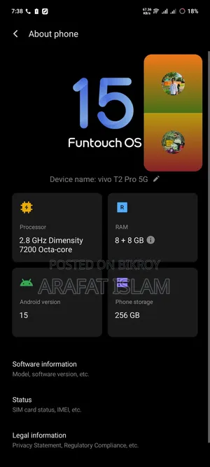 New Vivo T2 (India) 128 GB White