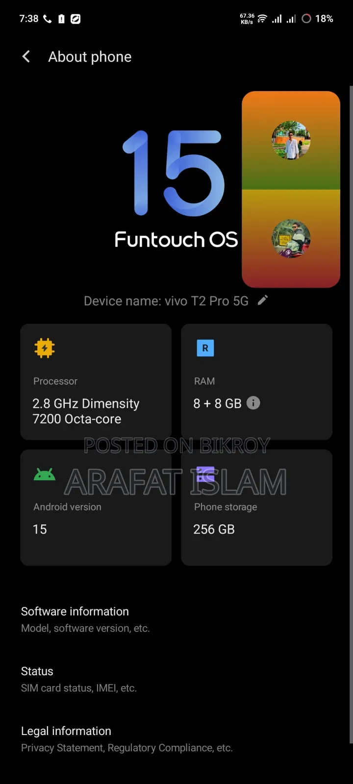 New Vivo T2 (India) 128 GB White