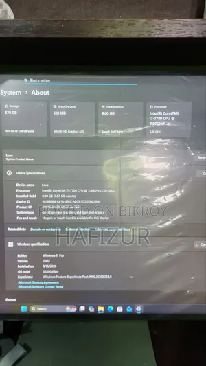 Desktop Computer MSI 8GB Intel Core I7 SSD 128GB