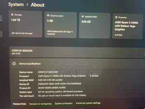 Desktop Computer MSI Model 8GB AMD Ryzen 5 HDD+SSD 1T
