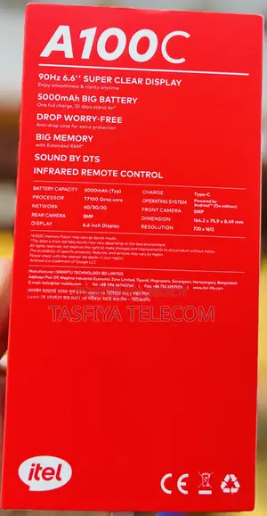New Itel A100C 64 GB Black