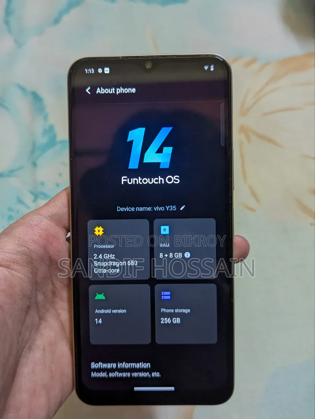 Vivo Y35 256 GB Yellow