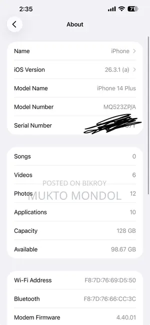Apple iPhone 14 Plus 128 GB Blue