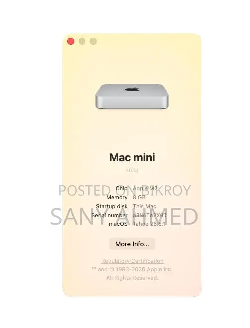 Desktop Computer Apple Mac Mini M2 8GB Apple M2 SSD 256GB