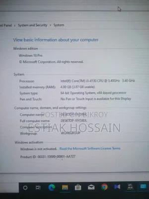 Desktop Computer MSI 4GB Intel Core i3 HDD+SSD 500GB
