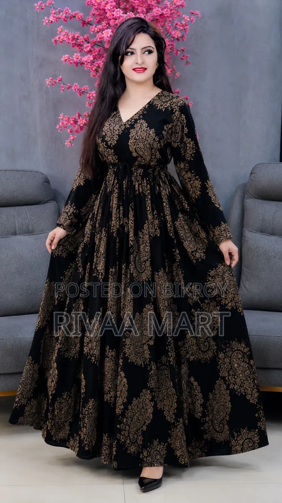 Swarnalata Printed Black Burqa