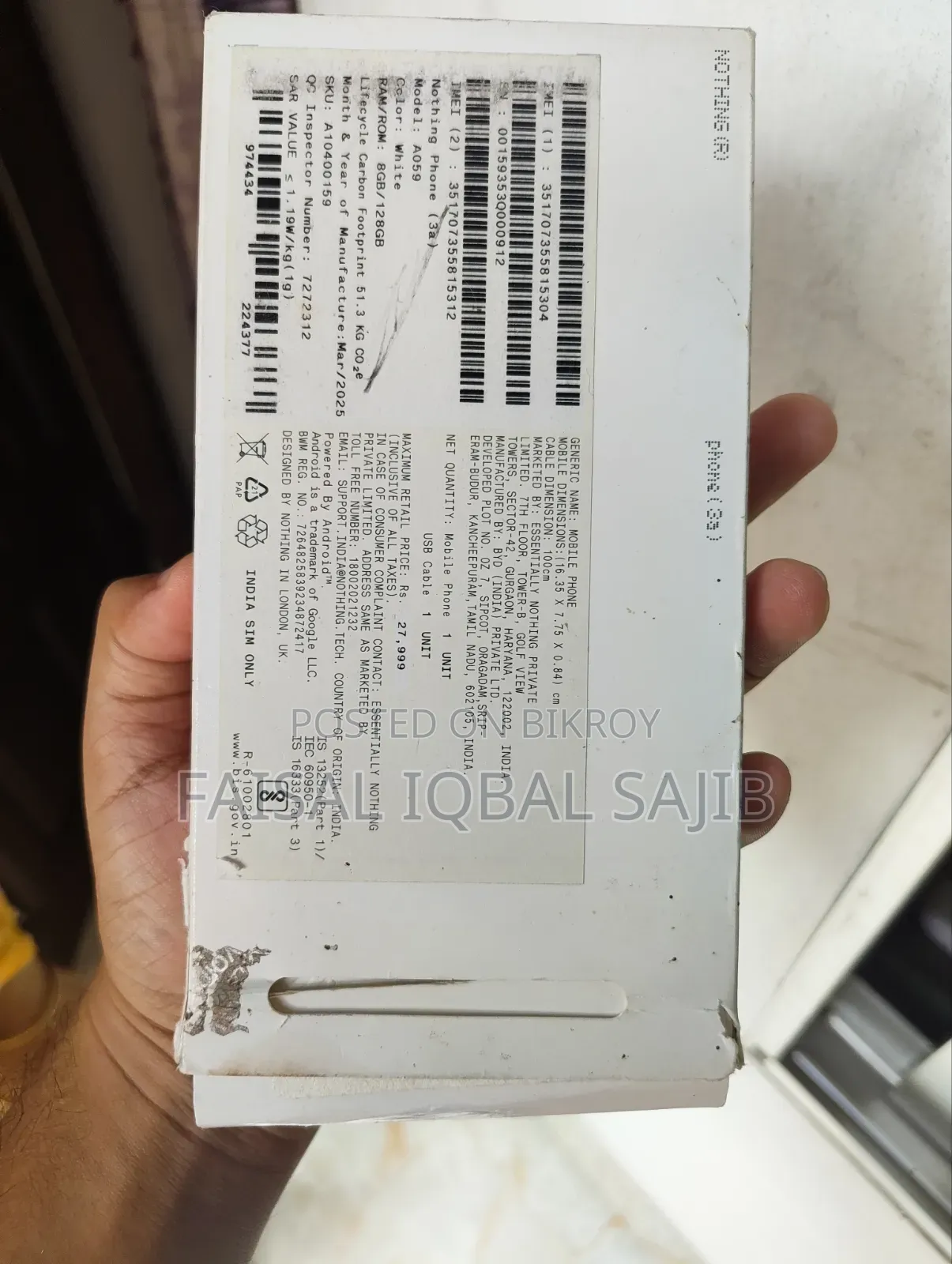 Nothing Phone 3a 128 GB White
